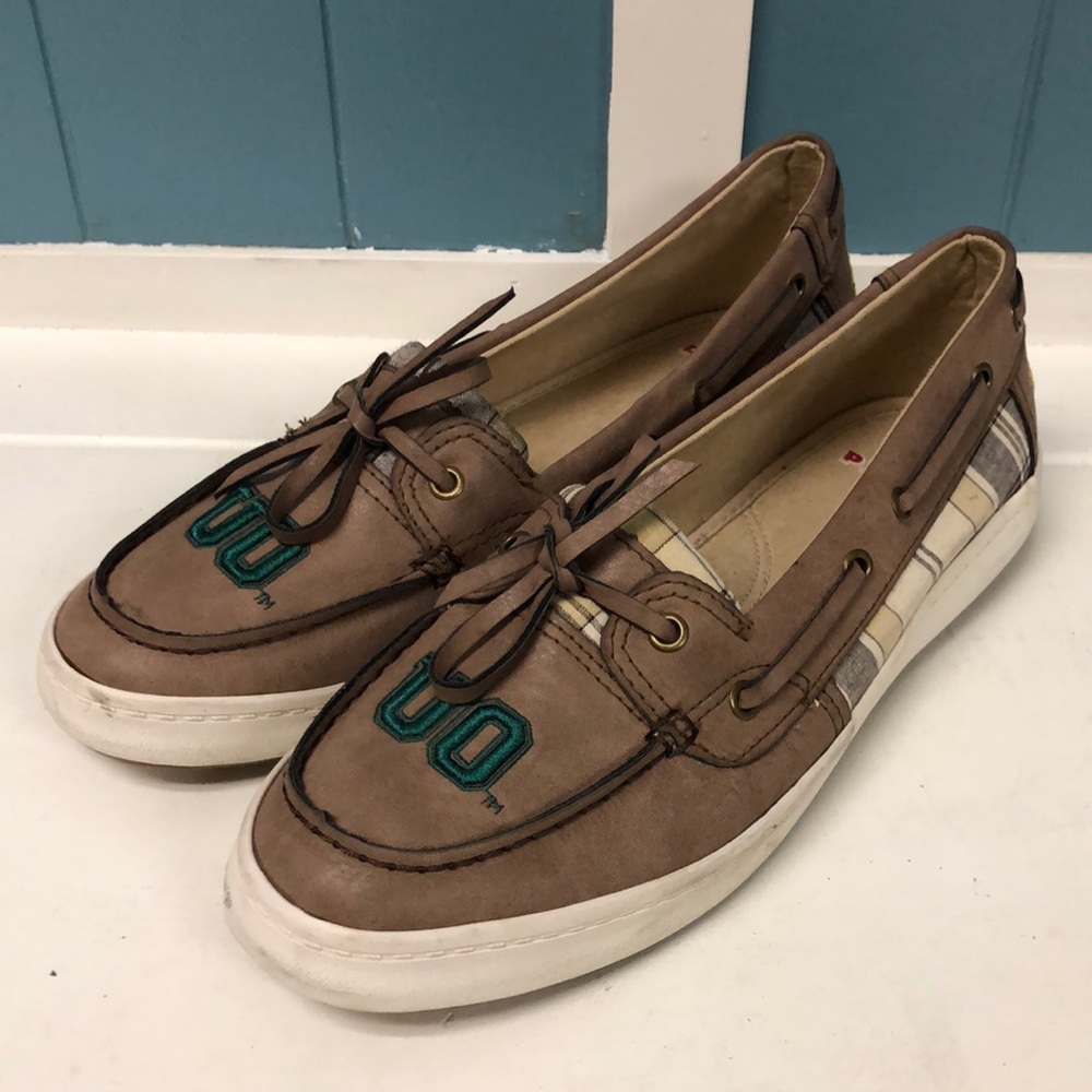 Oregon Ducks OU Women's Boat Shoes Size 9 College Football‎ Show Your Spirit